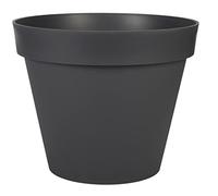 EDA Plastiques - Pot de fleurs rond Toscane 43 L Ø 47,5 x H 40 cm Gris anthracite - Garantie 7 ans