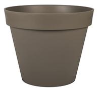 EDA - Pot de Fleur Rond Toscane Ø 48 cm - 43 L - Intérieur & Extérieur - Zone de rétention d'eau pour limiter l'Arrosage - Plastique Recyclé - Ø 47,5 x H.39 cm - Taupe
