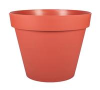 EDA Plastiques Pot de fleur Rond Toscane Ø48 cm 43 L Intérieur/Extérieur Orange Terre Battue