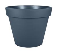 EDA - Pot de Fleur Rond Toscane Ø 48 cm - 43 L - Intérieur & Extérieur - Zone de rétention d'eau pour Limiter l'Arrosage - Plastique Recyclé - Ø 47,5 x H.39 cm - Bleu Jean