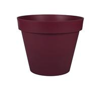 EDA - Pot de Fleur Rond Toscane Ø 48 cm - Volume 43 L - Ø 47,5 x H.39 cm - Rouge Bourgogne