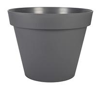 EDA Plastiques Pot de fleurs rond TOSCANE 76 L Ø 60 x H 47 cm Gris anthracite