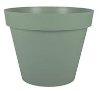EDA - Pot de Fleur Rond Toscane Ø 60 cm - 76 L - Intérieur & Extérieur - Zone de rétention d'eau pour Limiter l'Arrosage - Plastique Recyclé - Ø 59 x H.47 cm - Vert Laurier