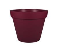 Eda Pot De Fleur Rond Toscane Ø 60 Cm - Volume 76 L - Ø 59 X H.47 Cm - Rouge Bourgogne