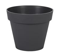 EDA - Pot de Fleur Rond Toscane Ø 20 cm - Volume 3 L - Ø 20 x H.17 cm - Gris Anthracite