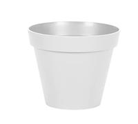 EDA - Pot de Fleur Rond Toscane Ø 25 cm - Volume 6 L - Ø 25 x H.21 cm - Blanc