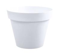 EDA - Pot de Fleur Rond Toscane Ø 30 cm - Volume 10 L - Ø 29,5 x H.24 cm - Blanc