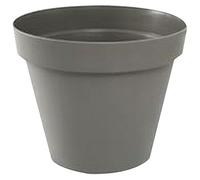 EDA - Pot de Fleur Rond Toscane Ø 30 cm - Volume 10 L - Ø 29,5 x H.24 cm - Taupe