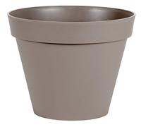 EDA - Pot de Fleur Rond Toscane Ø 40 cm - Volume 23 L - Ø 39,5 x H.31 cm - Taupe