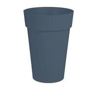 EDA Plastiques Pot de fleur rond Toscane Ø 46 x H.65 cm 67 L Intérieur/Extérieur Bleu jean