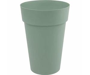 EDA - Pot de Fleur Vase Haut Toscane Ø 46 cm - 67 L - Intérieur & Extérieur - Zone de rétention d'eau pour Limiter l'Arrosage - Plastique Recyclé - Ø 46 x H.65 cm - Vert Laurier