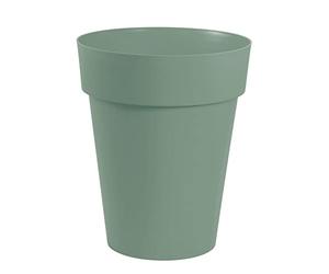 EDA - Pot de Fleur Vase Mi-Haut Toscane Ø 44 cm - 50 L - Intérieur & Extérieur - Zone de rétention d'eau pour Limiter l'Arrosage - Plastique Recyclé - Ø 44 x H.53 cm - Vert Laurier