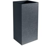 Pot Carré Haut Graphit - Anthracite - 39.5x39.5x80 31l - Eda Plastiques - Intérieur Et Extérieur