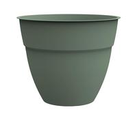EDA - Pot de Fleurs Rond Osaka Ø 20 cm - 2,6 L - Intérieur/Extérieur - Zone de rétention d'eau pour Limiter l'arrosage - Ø 19,3 x H. 16 cm - Vert Laurier