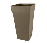 Eda Pot De Fleurs Xxl Toscane - Carré - 43.3 X 43.3 X H 80 Cm - 98 L - Marron Taupe Marron