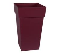 EDA-Pot haut carré en plastique rouge Bourgogne Eda Toscane 62 L - 40 x 39 x 65 cm