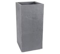 Pot de fleurs carré Haut Volcania - 39,5 x 39,5 x 80 cm - 31 L - Gris galet -