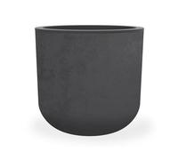 EDA - Pot Rond 40 cm Basalt'Up 32,5 L - Décor Imitation Béton - Simple Paroi - Zone de Rétention d'eau - Ø 38,5 x H.36,8 cm - Gris Anthracite