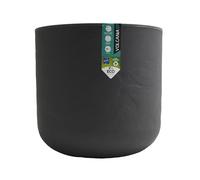 EDA - Pot Rond 40 cm Volcania'Up 32,5 L - Décor Imitation Pierre - Simple Paroi - Zone de Rétention d'eau - Ø 38,5 x H.36,8 cm - Gris Anthracite