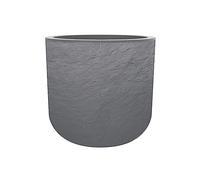 EDA - Pot Rond 40 cm Volcania'Up 32,5 L - Décor Imitation Pierre - Simple Paroi - Zone de Rétention d'eau - Ø 38,5 x H.36,8 cm - Gris Galet