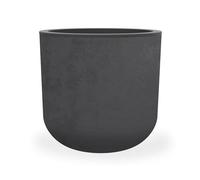 EDA Plastiques Pot rond Basalt'Up 67 L – Imitation béton, zone de rétention d'eau – Gris anthracite