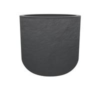 EDA - Pot Rond 50 cm Volcania'Up 67 L - Décor Imitation Pierre - Simple Paroi - Zone de Rétention d'eau - Ø 48,5 x H.46,2 cm - Gris Anthracite