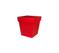 EDA - Pot de Fleur Carré Toscane 50 cm - Volume 87 L - 49,5 x 49,5 x H.52,5 cm - Rouge Rubis