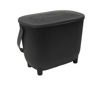 EDA Poubelle à Compost Vert cactus/ Gris Anthracite 10 L avec couvercle & filtre a charbon Dim. : 31,5 x 21,7 x 25 cm