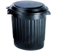 EDA - Poubelle d'Extérieur Eco 80 L - Couvercle avec Verrouillage Rotatif - Poignées Latérales - Ø 51 x H65 cm - Noire