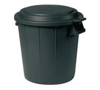 EDA Poubelle immeuble avec covercle - 50l - Noir
