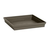 EDA - Soucoupe Carrée TOSCANE 26,7 cm - pour Pot de Fleur Carré Toscane 32 cm - 26,7 x 26,7 x H.3,8 cm - Taupe