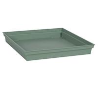 EDA - Soucoupe Carrée Toscane 26,7 cm - pour Pot de Fleur Carré Toscane 32 cm - 26,7 x 26,7 x H.3,8 cm - Vert Laurier
