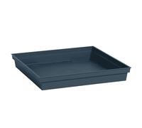 EDA - Soucoupe Carrée Toscane 32,6 cm - pour Pots de Fleur Carrés Toscane réf 13627-13628 - 13635 et 13639-32,6 x 32,6 x H.4,9 cm - Bleu Jean