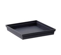 EDA Plastiques Soucoupe carrée Toscane 26,7×26,7×H3,8 cm pour pot carré 32 cm Gris anthracite