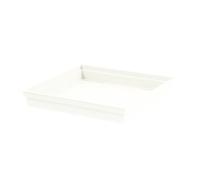 EDA - Soucoupe Carrée TOSCANE 32,6 cm - pour Pots de Fleur Carrés Toscane réf 13627 - 13628 - 13635 et 13639 - 32,6 x 32,6 x H.4,9 cm - Blanc, lot de 3