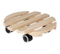 EDA Support à roulettes - Ø 30 cm x H 8 cm - Bois de Hêtre - 4 roulettes