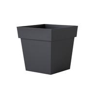 EDA - Pot de Fleurs Carré TOSCANE 38 L - Zone de Rétention d'Eau - Usage Intérieur ou Extérieur - 39 x 39 x 39 cm - Gris anthracite