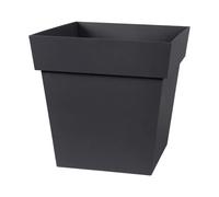 EDA TOSCANE Pot de fleurs carré, Gris anthracite, 32 cm, Dimensions : 32 x 32 x 32 cm, Volume : 22 L