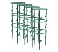 EDA - Tuteur Veg&Table pour Plantes Grimpantes - Support Rond - Montage Facile - Possibilité d'Assembler - A Poser au Sol ou sur Le Pot - Ø 25 x H. 66,3 cm - Vert Canada (Lot de 4)