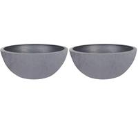 EDA - Vasque Basalt'Up 30 cm - 5,5 L - Décor Imitation Béton - Ø 29,5 x H.12 cm - Gris béton (Lot de 2)