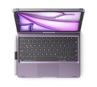 edaiser Étui avec clavier pivotant pour iPad Air 11" M4 M3 M2 et iPad Air 5e 4e génération et iPad Pro 11" (4e et 1ère 2022-2018) avec porte-crayon et pavé tactile rétroéclairé, violet métallique