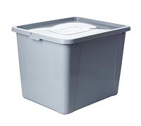 EDANTI Boîte de rangement en plastique avec couvercle - 33 x 20 x 10 cm - 4,5 l - Noir (40 x 33 x 30 cm, gris)