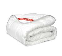 EDANTI Couette brodée en silicone hypoallergénique pour toute l'année, 200 x 220 cm, blanche