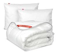 EDANTI Couette brodée hypoallergénique en silicone toutes saisons 160 x 200 cm + 2 oreillers 70 x 80 cm