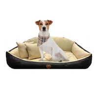 EDANTI Coussin pour chien - Modèle Shell - Canapé imperméable - Pour petits, moyens et grands chiens - Beige - 75 x 65 cm