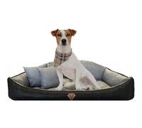 EDANTI Coussin pour chien - Modèle Shell - Canapé imperméable - Pour petits, moyens et grands chiens - Gris - 75 x 65 cm