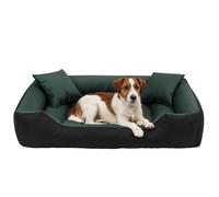 EDANTI Coussin pour chien - Panier pour chien - Avec 2 coussins - Canapé imperméable - Pour petits, moyens et grands chiens - Vert - 130 x 105 cm