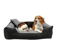 EDANTI Coussin pour chien - Panier pour chien - Avec 2 coussins - Canapé imperméable - Pour petits, moyens et grands chiens - Gris - 55 x 45 cm