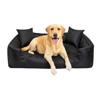 EDANTI Coussin pour chien - Panier pour chien - Avec 2 coussins - Canapé imperméable - Pour petits, moyens et grands chiens - Noir, 130 x 105 cm