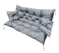 EDANTI Coussins d'assise pour balancelle hollywoodienne - Imperméables - Avec 2 coussins plus petits - Gris - 180 x 60 x 50 cm